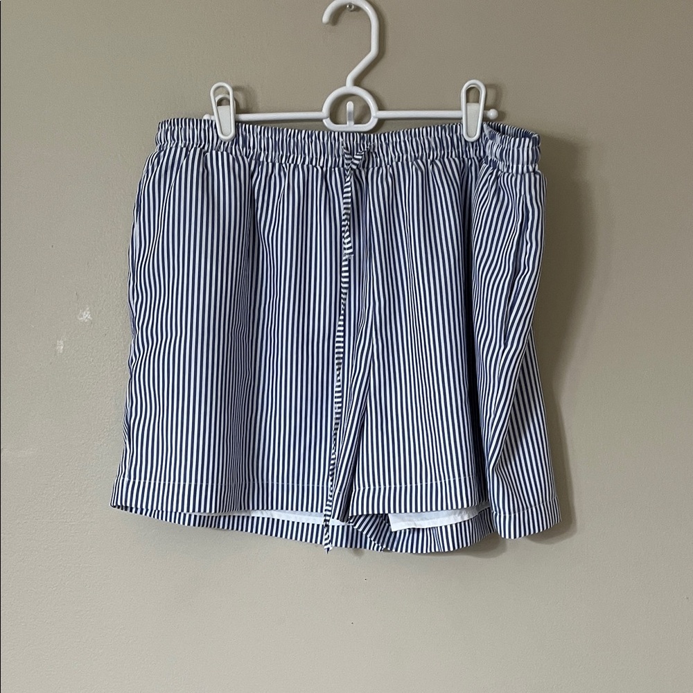 Navy Striped Women's Bermuda Shorts
